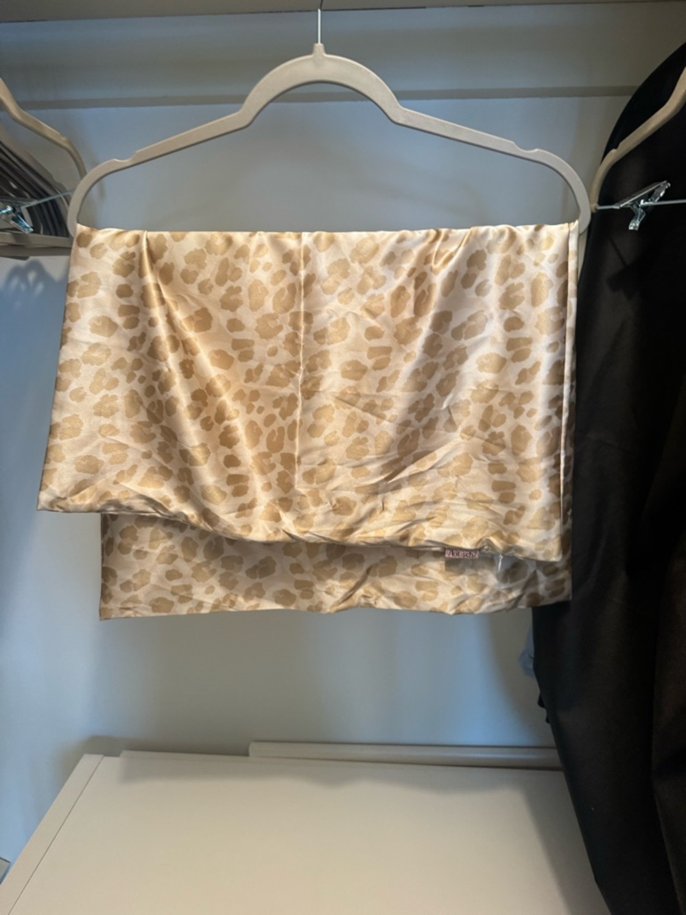 Kitsch Neutral Leopard Satin Scarf in Beige and Cream